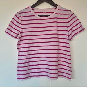 GAP Pink Striped Short Sleeve Tee